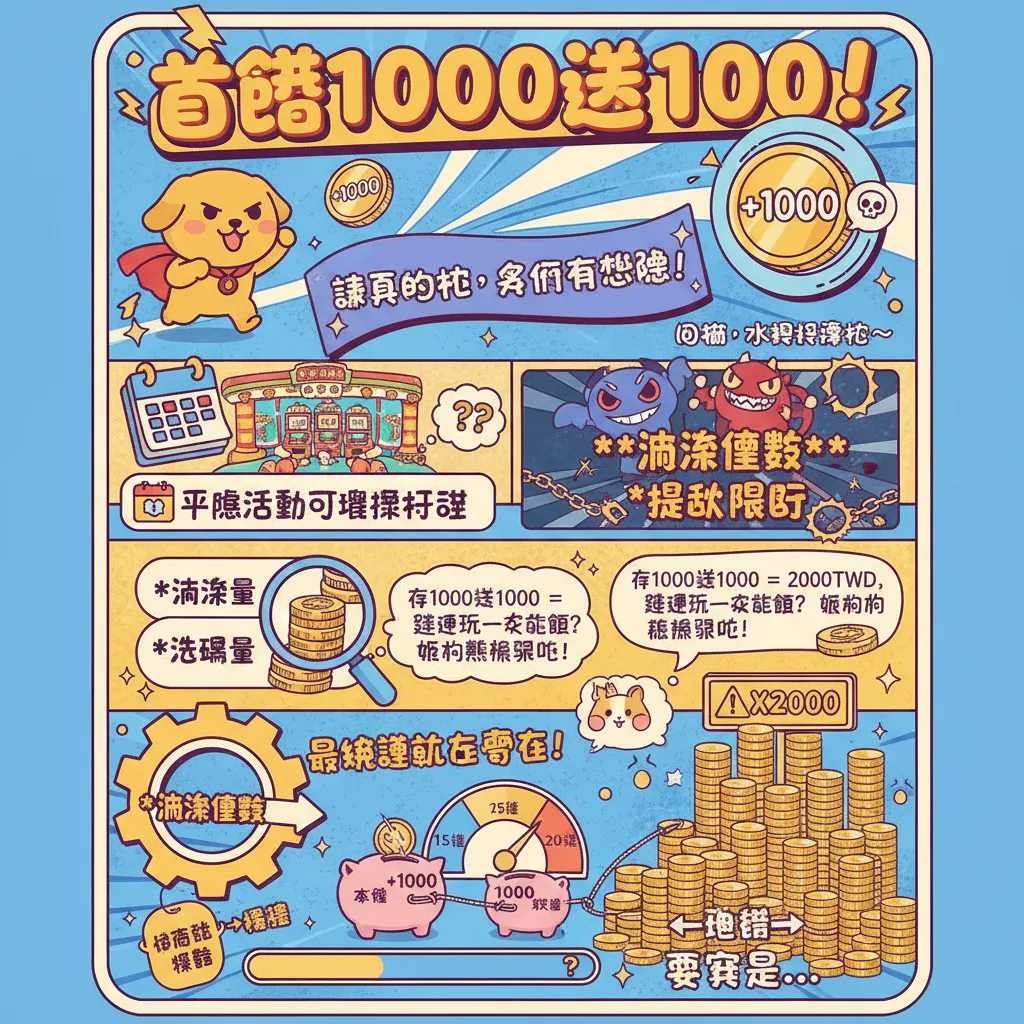 首儲1000送1000：破解平臺流水倍數與提款限制