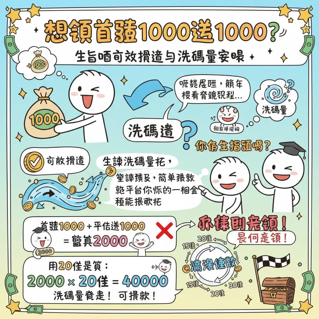 想領首儲1000送1000？先搞懂有效投注與洗碼量要求
